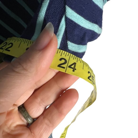Soft Surroundings Indra Blue Stripe Short Sleeve Top XL - Picture 5 of 6